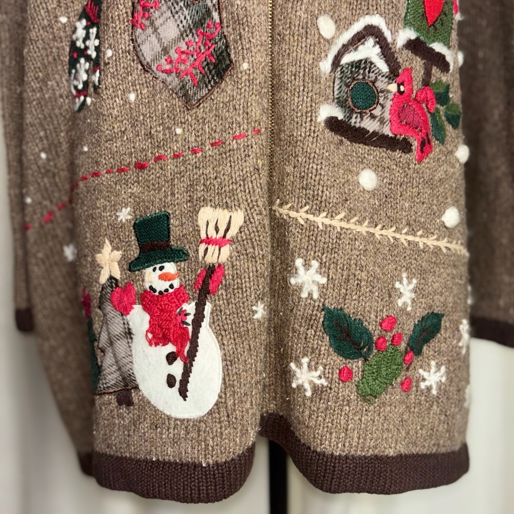 Victoria Jones Christmas Festive Cardigan with Holiday Motifs - Picture 4 of 14